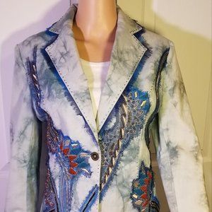 Seandara Embellished Jean Jacket XL, Like New